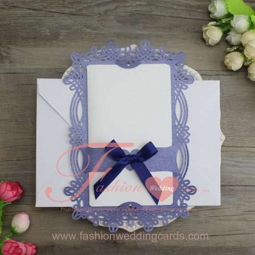 DIY Laser Cut Wedding Invitation With Ribbon
